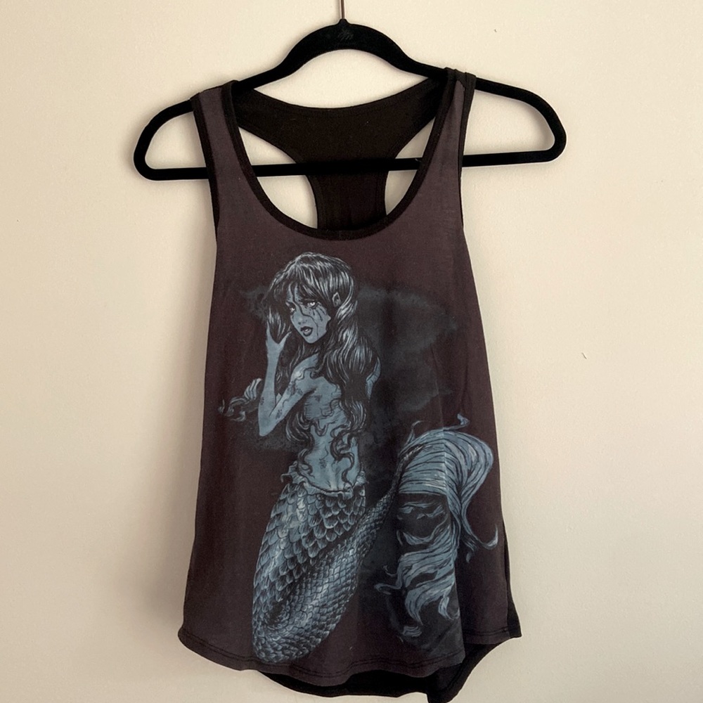 Black mermaid tank top
